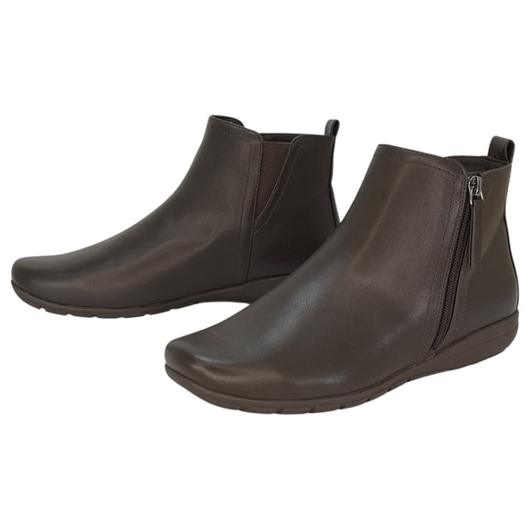 Easy Spirit Aleena3 Dark Brown Faux Leather Womens Booties Size 9M - Picture 8 of 11